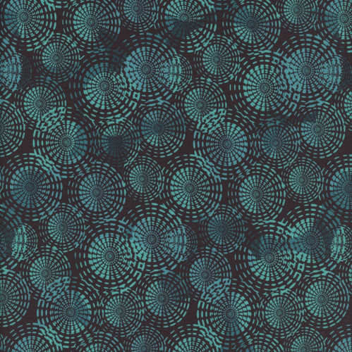 In the Beginning Fabrics Flock Together by Jason Yenter Teal Blue Circle Stitch