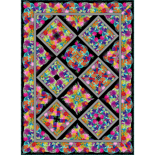 In the Beginning Fabrics Flock Together by Jason Yenter Flock Kaleidoscope Quilt Kit