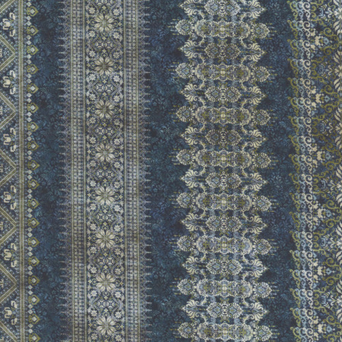 In the Beginning Fabrics Carpet Bag Romance Blue Banding Stripe