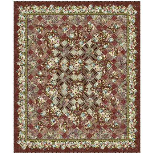 In the Beginning Fabrics Carpet Bag Romance Red Carpet Bag Romance Quilt Kit