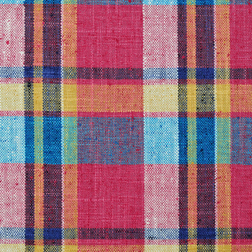 P Kaufmann Fabrics Garfield Plaid Mardi Gras Red Blue Yellow