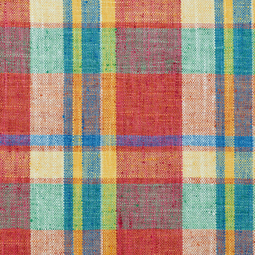 P Kaufmann Fabrics Garfield Plaid Fiesta Orange Blue Yellow Green