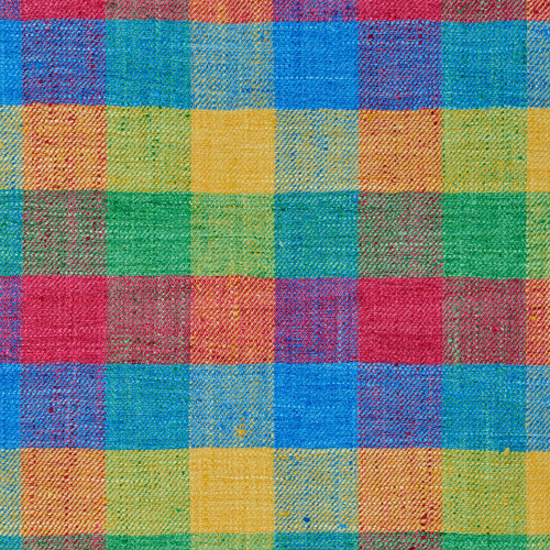 P Kaufmann Fabrics Union Check Fiesta Red Blue Yellow