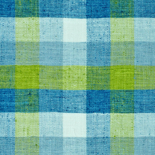 P Kaufmann Fabrics Union Check Mojito Blue Green Cream Grey