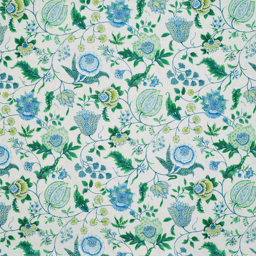 P Kaufmann Fabrics Margaux Peacock Jacobean Floral Tree Of Life Blue Green