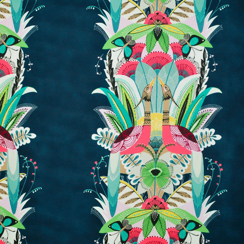 P Kaufman Fabrics Talavera Sapphire Tropical Hispanic Floral with Birds