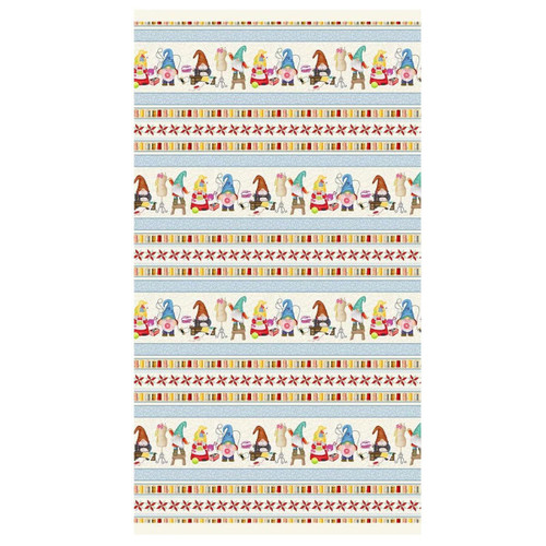 Timeless Treasures Fabrics Sewing Gnomes Multi Repeating Stripe