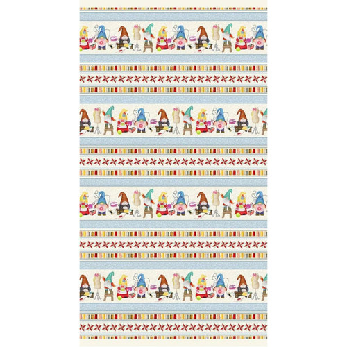 Timeless Treasures Fabrics Sewing Gnomes Cream Star Quilt Patterns for Gnomes