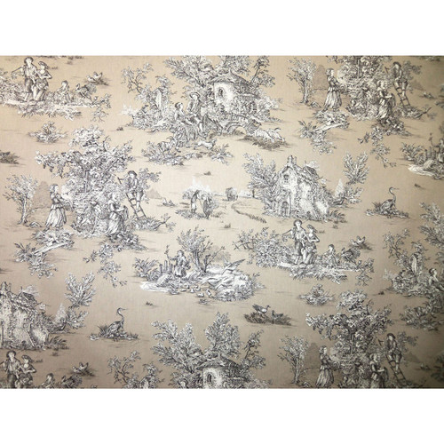 Covington Fabrics Pastoral Toile Taupe 81 Brown Grey Cream