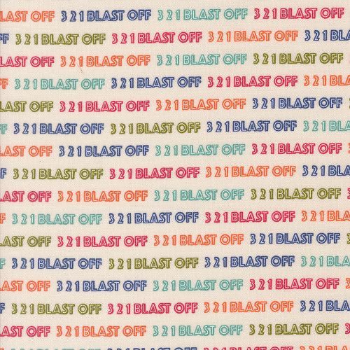 Moda Fabrics 321 Blast Off Stacy Iest Hsu Spacesuit Countdown Text and Words