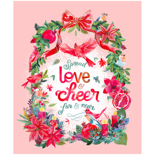Moda Fabrics Love And Cheer Amarilys Henderson Love and Cheer Panel Multi Green Red