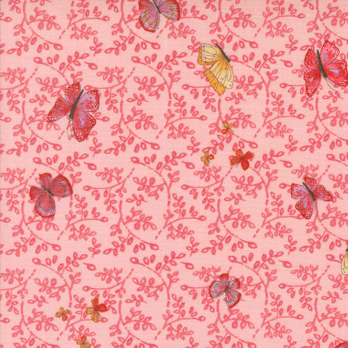 Moda Fabrics Superbloom Robin Pickens Butterfly Trellis Carnation Pink