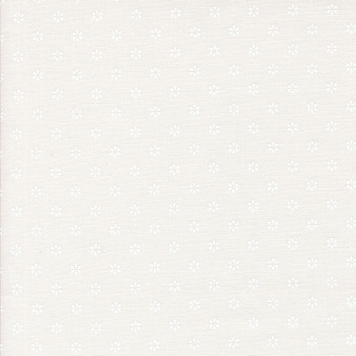 Moda Fabrics Summertime Camille Roskelley Sunshine Small Floral  White on White