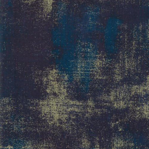 Moda Fabrics Grunge Metallic Peacoat