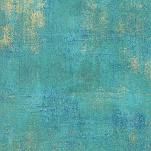 Moda Fabrics Grunge Metallic Peacock