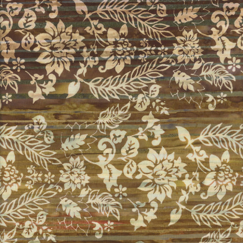 Riley Blake Fabrics Expressions Batiks Color Bands Cinnamon Grove Floral Damask Over Stripe