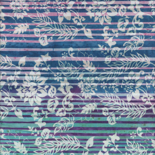 Riley Blake Fabrics Expressions Batiks Color Bands Raspberry Jade Floral Damask Over Stripe