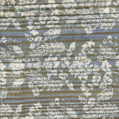 Riley Blake Fabrics Expressions Batiks Color Bands Organza Grey Cream Floral Damask Over Stripe