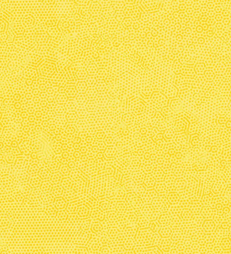Andover Fabrics Dimples by Gail Kessler Dimples Sunny, yellow dotted and hexagonal patterned fabric