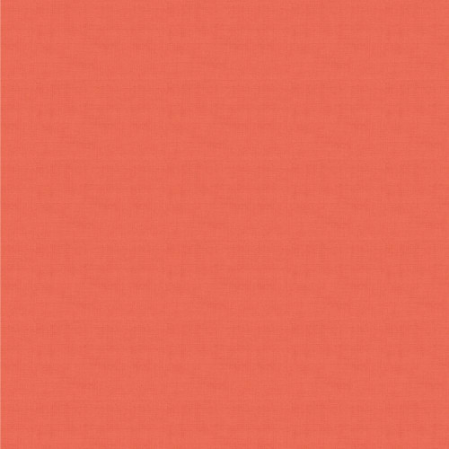 Andover Fabrics Linen Texture by Makower UK Michiko Orange, close-up of textured linen fabric in vibrant orange color.