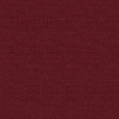 Andover Fabrics Linen Texture by Makower UK Burgundy, close-up shot of the fabric showcasing its linen texture and rich burgundy color.