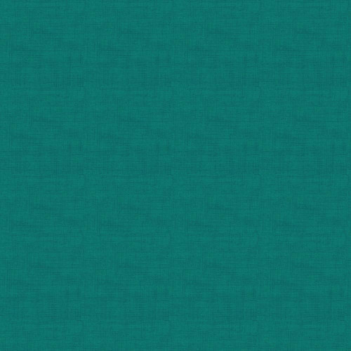 Andover Fabrics Linen Texture by Makower UK Teal, close-up of teal textured linen fabric with a linen-like weave pattern.
