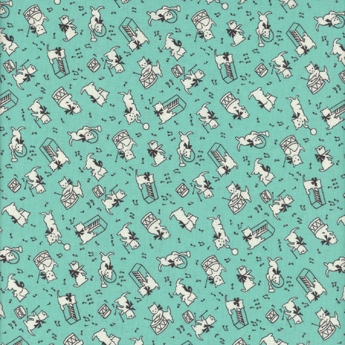 Marcus Fabrics Aunt Grace Goes Scrappy Judie Rothermel Aqua Cat