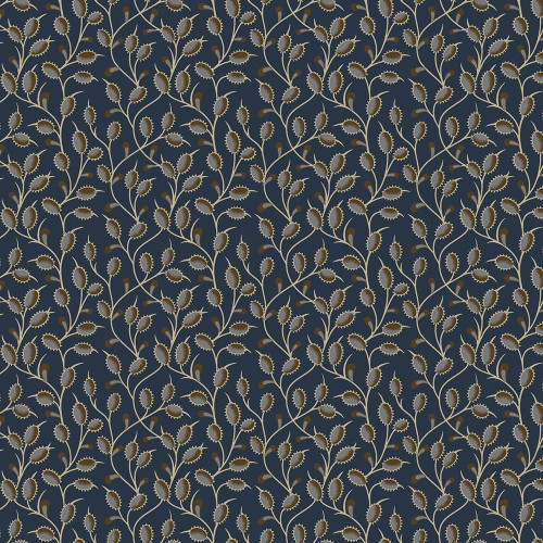 Marcus Fabrics Stone Cottage Pam Buda Navy Heirloom Flowers