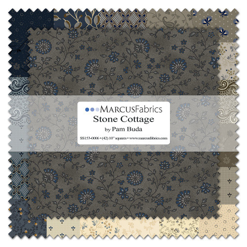Marcus Fabrics Stone Cottage Pam Buda  Layer Cake. 10 Inch Squres