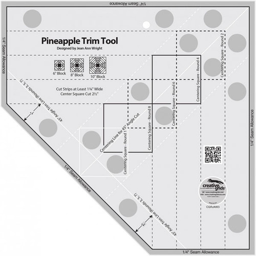 Creative Grids Pineapple Trim Tool for 6, 8 or 10in Finished Blocks by Creative Grids USA