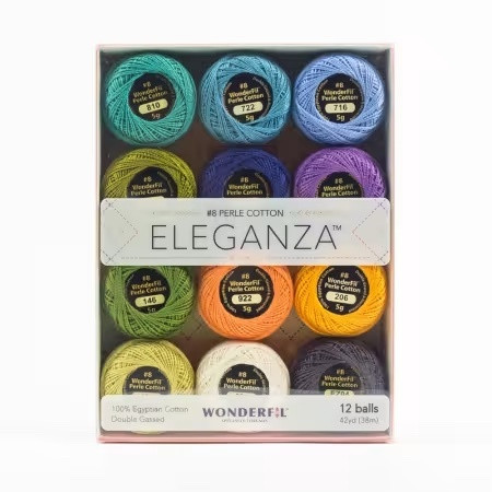 Wonderfil Threads Eleganza 12 Ball Set Coral Reef