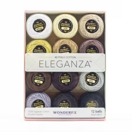 Wonderfil Threads Eleganza 12 Ball Set Neutrals