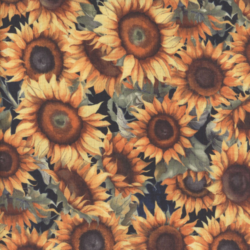 Wilmington Prints Sunkissed Nancy Mink Packed Sunflowers Yellow Green
