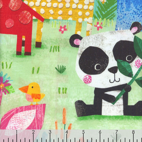 Blank Quilting Fabrics Zoo Crew Sage Jungle Animals Panel 36