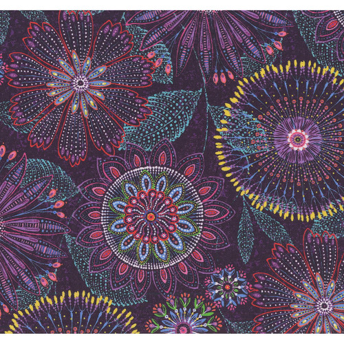 Henry Glass Fabrics Floradora 108 Inch Wide Quilt Back Purple Flowers