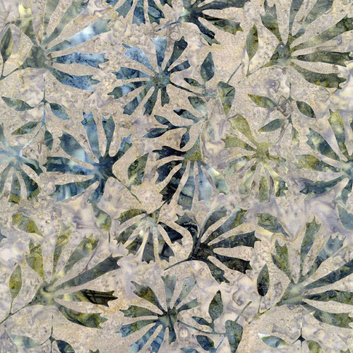 Timeless Treasures Fabrics Tonga Batiks Juniper Sage Large Fan Leaves