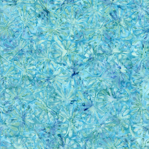 Timeless Treasures Fabrics Tonga Batiks Juniper Mermaid Blue Horse Chestnut Leaves