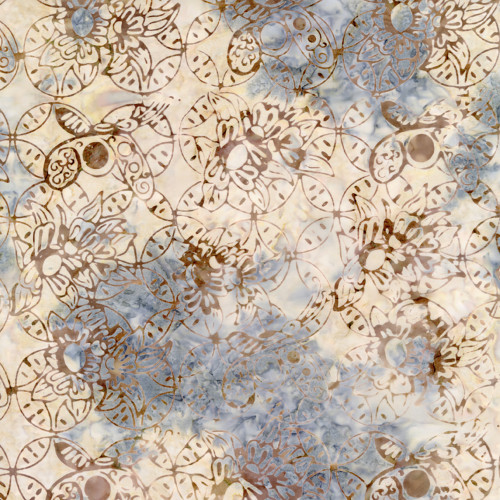 Timeless Treasures Fabrics Tonga Batiks Juniper Oat Brown Whispy Flowers