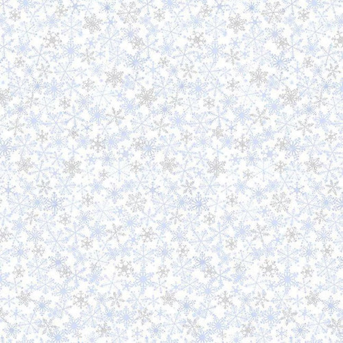 Timeless Treasures Fabrics Ice Winter Scenes Packed Snowflakes Blizzard