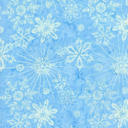 Timeless Treasures Fabrics Tonga Batik Crystal Snowflakes Ice