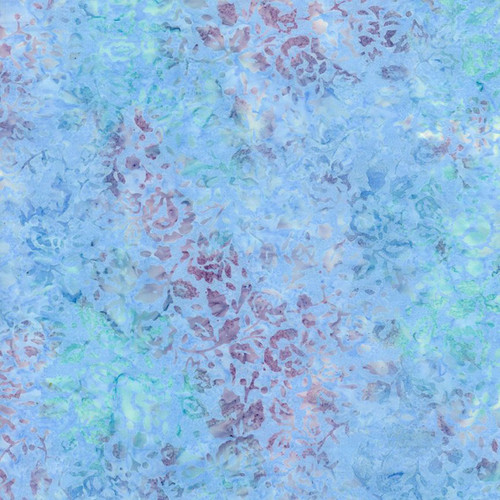 Timeless Treasures Fabrics Tonga Batik Crystal Stamped Flowers Frost
