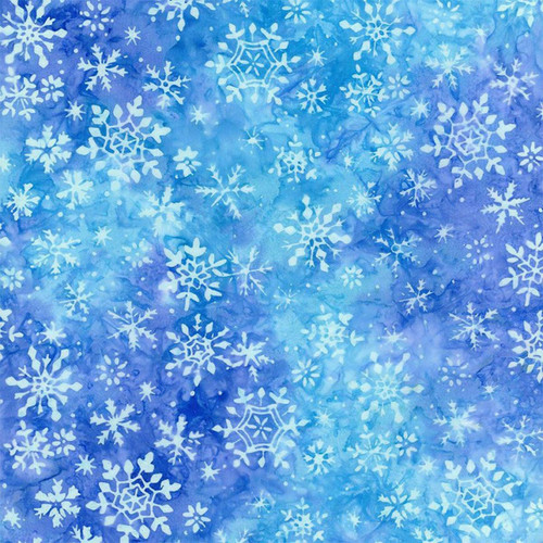 Timeless Treasures Fabrics Tonga Batik Crystal Pearl River Flower Snowflake Frozen