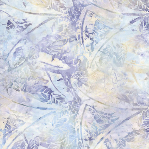 Timeless Treasures Fabrics Tonga Batik Crystal Large Tropical Leaves Silver