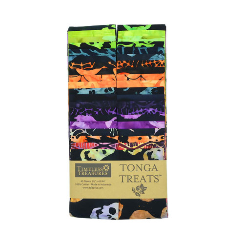 Timeless Treasures Fabrics Tonga Batik Haunted Jelly Roll Fabric Strips Haunted