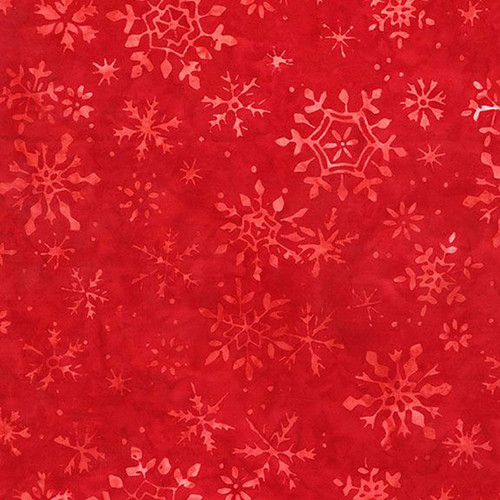 Timeless Treasures Fabrics Tonga Batik Mistletoe Pearl River Flower Snowflake Noel