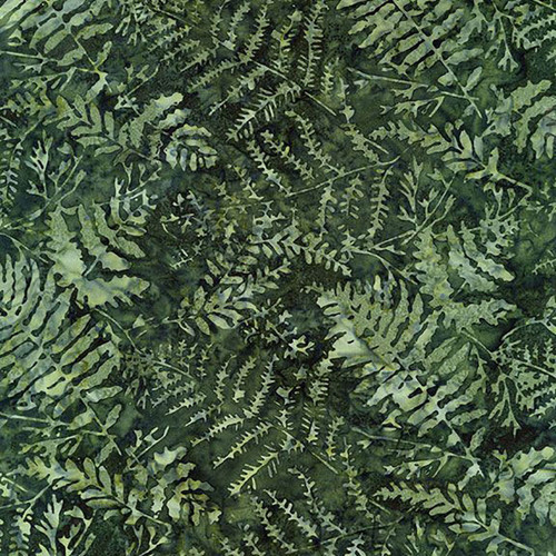 Timeless Treasures Fabrics Tonga Batik Mistletoe Ferns Yule