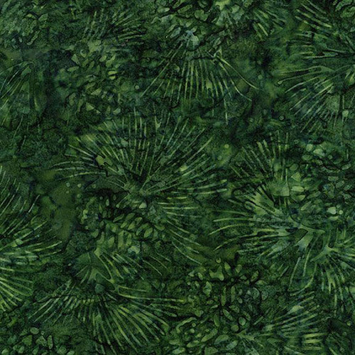 Timeless Treasures Fabrics Tonga Batik Mistletoe Pinecones and Pine Needles Holly