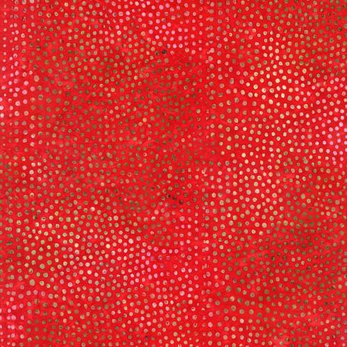 Timeless Treasures Fabrics Tonga Batik Mistletoe Packed Wavy Dots Cranberry