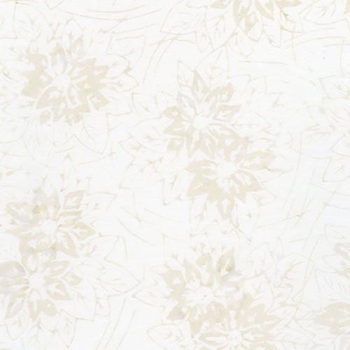 Timeless Treasures Fabrics Tonga Batik Mistletoe Poinsettia Blooms Cream Magnolia