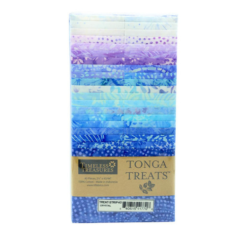 Timeless Treasures Fabrics Tonga Batiks Crystal Jelly Roll Fabric Strips Crystal
